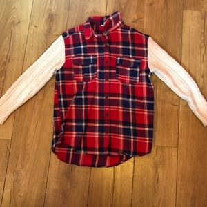 Flannel with sweater sleeves